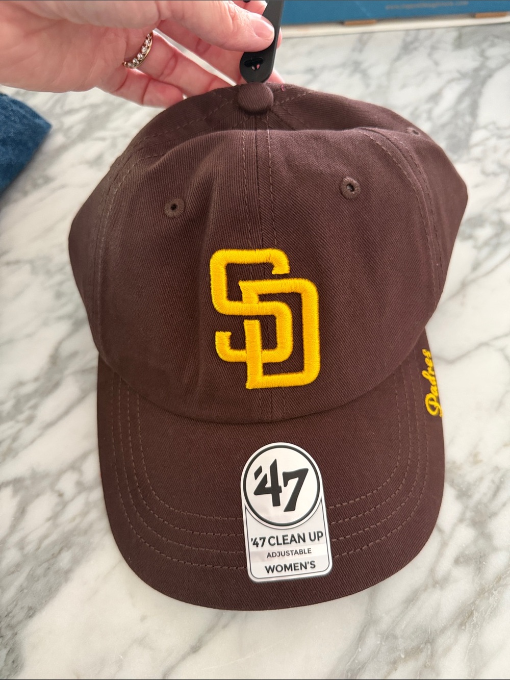 '47 Brown Baseball Cap with Yellow SD Logo NWT